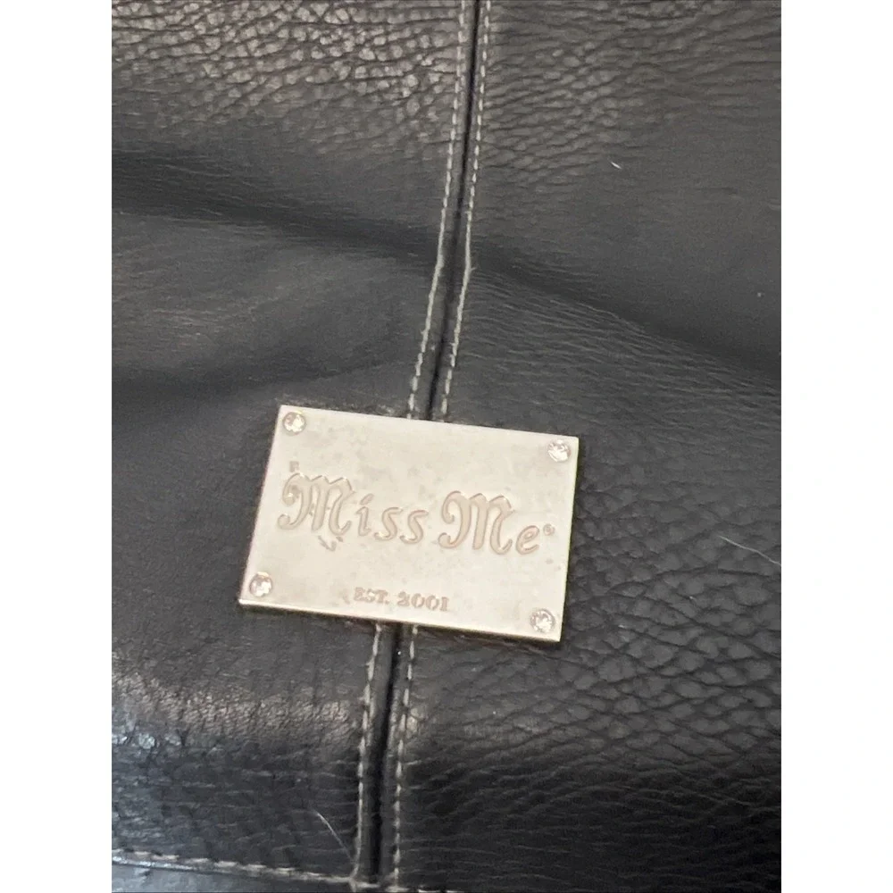 MISS ME‎ Bling Faux Leather Messenger Computer Bag 20 X 12.5 X 5.5 Embellished